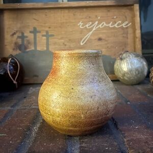 Vintage Rustic Brown Studio Pottery Ceramic Vase